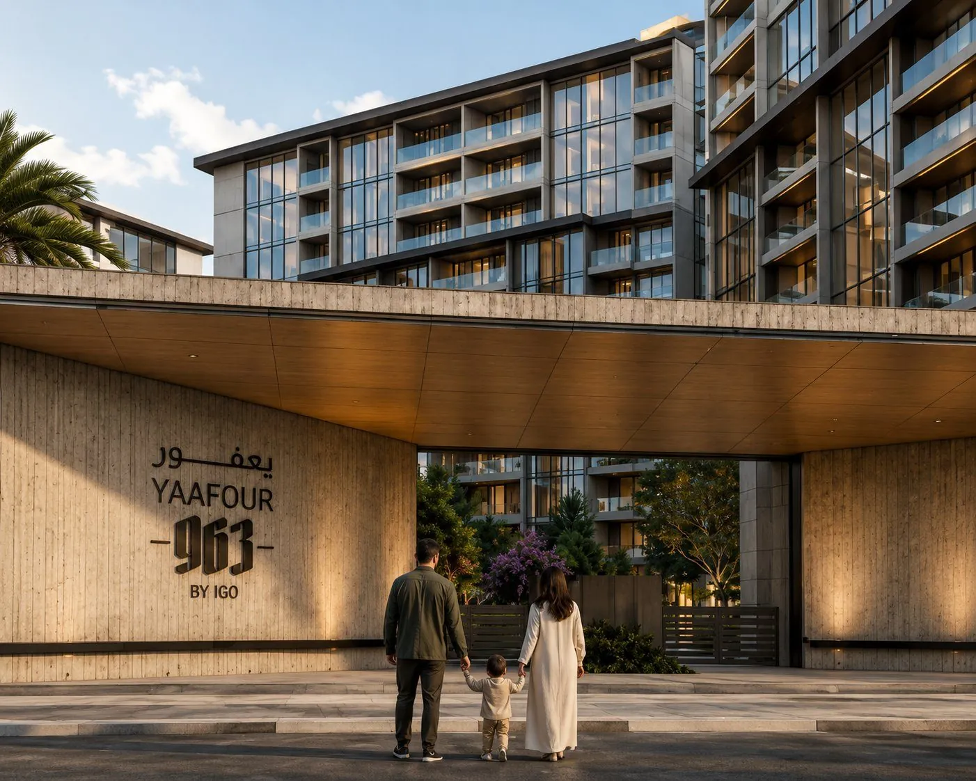 Yaafour 963 gated main entrance and arrival — luxury residences in Yaafour, Damascus