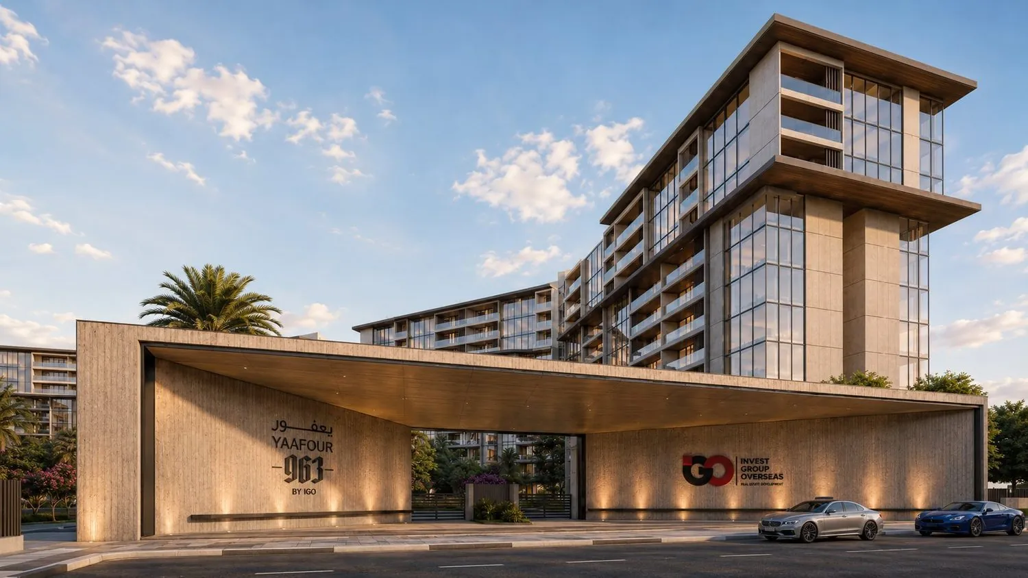 Yaafour 963 main gateway and residential tower — IGO development in Yaafour, Damascus